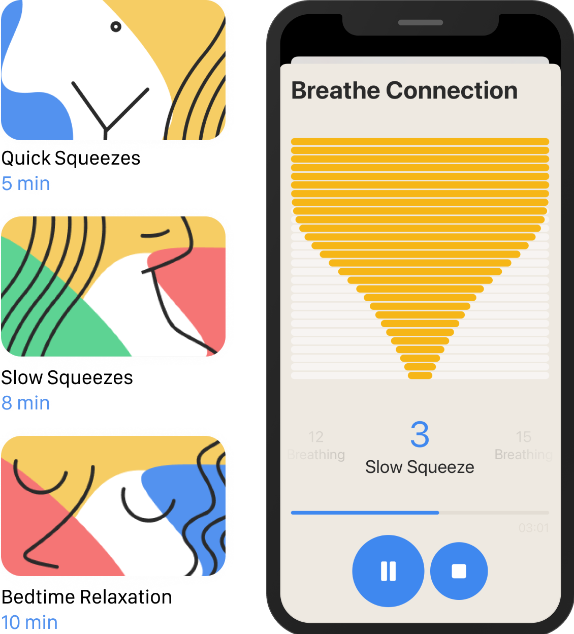Happy Floor audio exercise screens